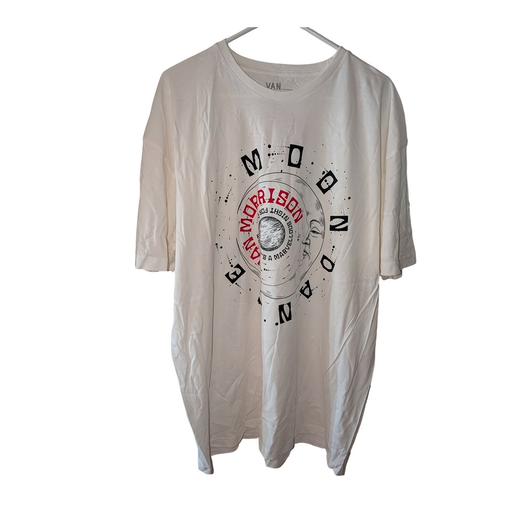 Van Morrison Moondance Graphic T-Shirt Mens XXL Cream Classic Rock 1970 Tee